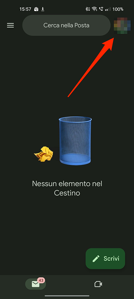 Klicken Sie oben rechts auf das runde Symbol