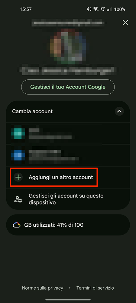 Wählen Sie «Weiteres Konto hinzufügen»