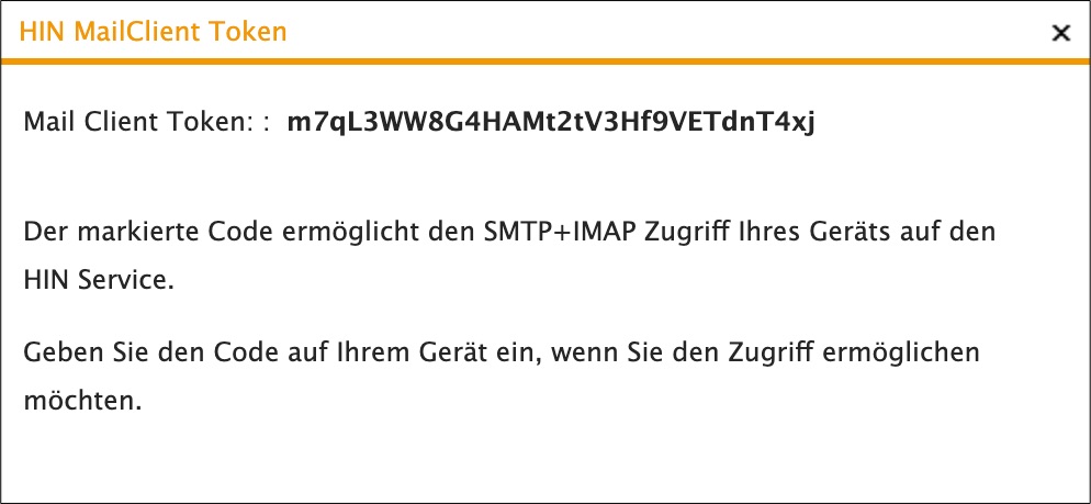 HIN MailClient Token
