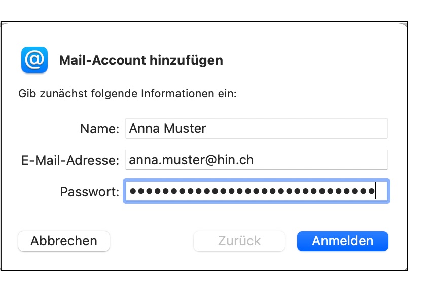 Mail-Account hinzufügen