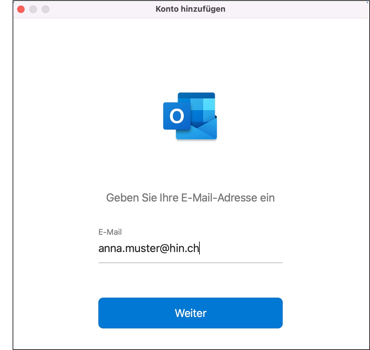 Mail-Adresse eingeben