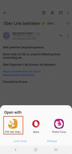 Beitreten über Link 1