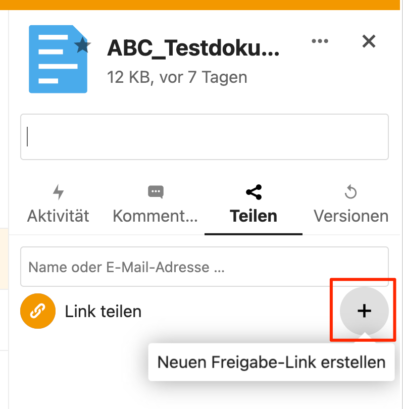 Teilen Link 1