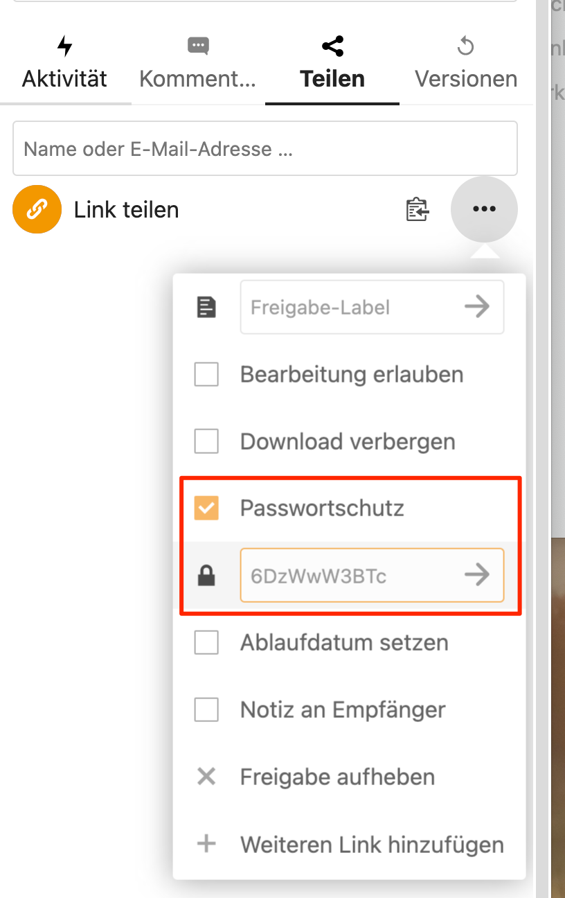 Passwortschutz