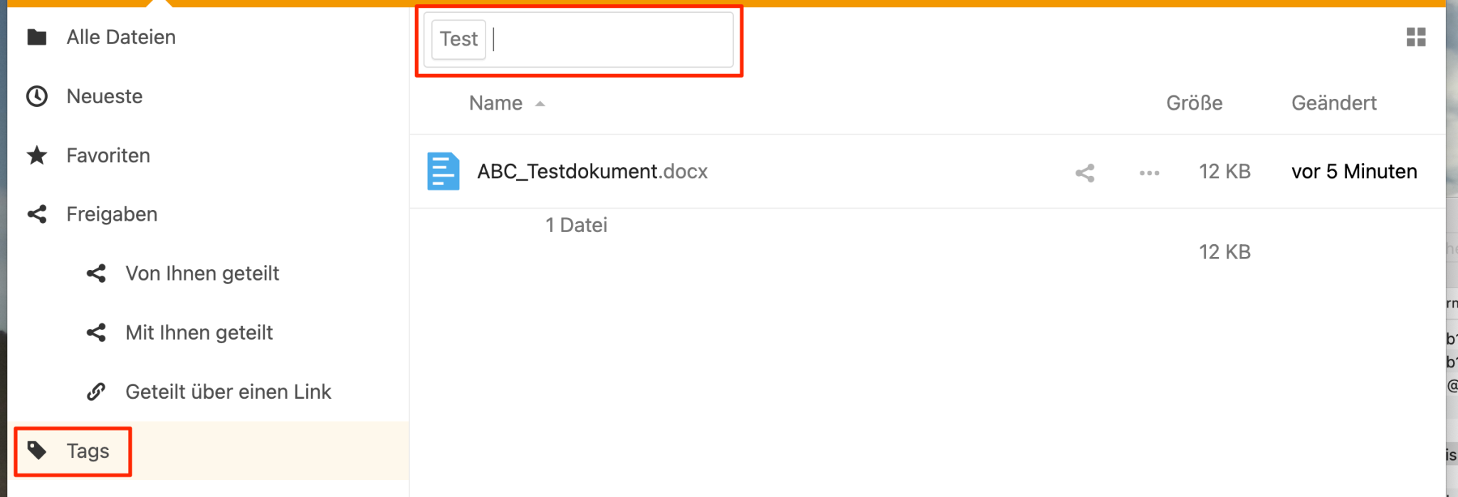 Tags Filter