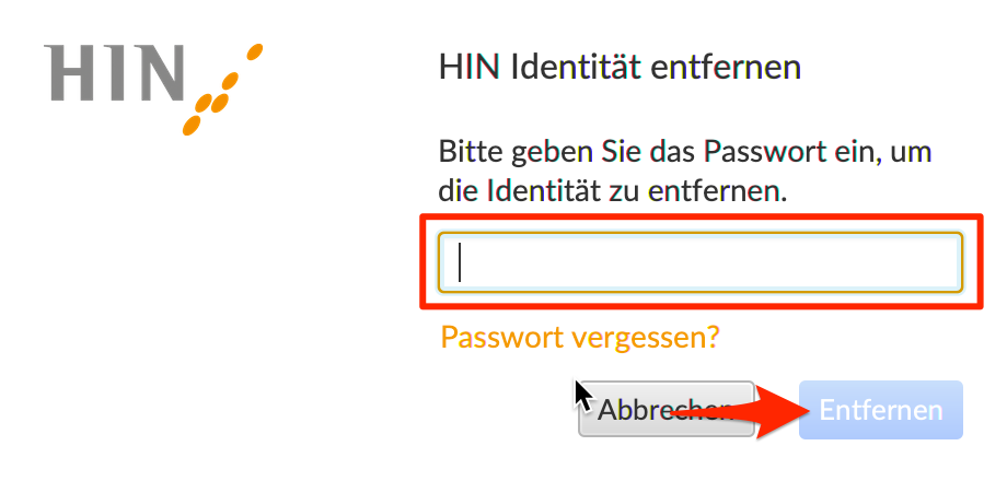 HIN Identität entfernen