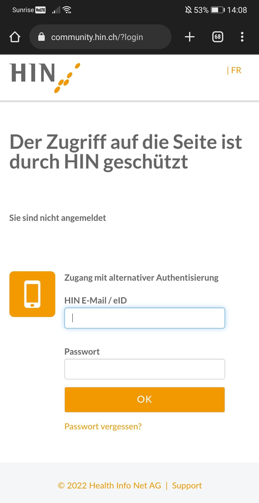 HIN geschützte Webseiten