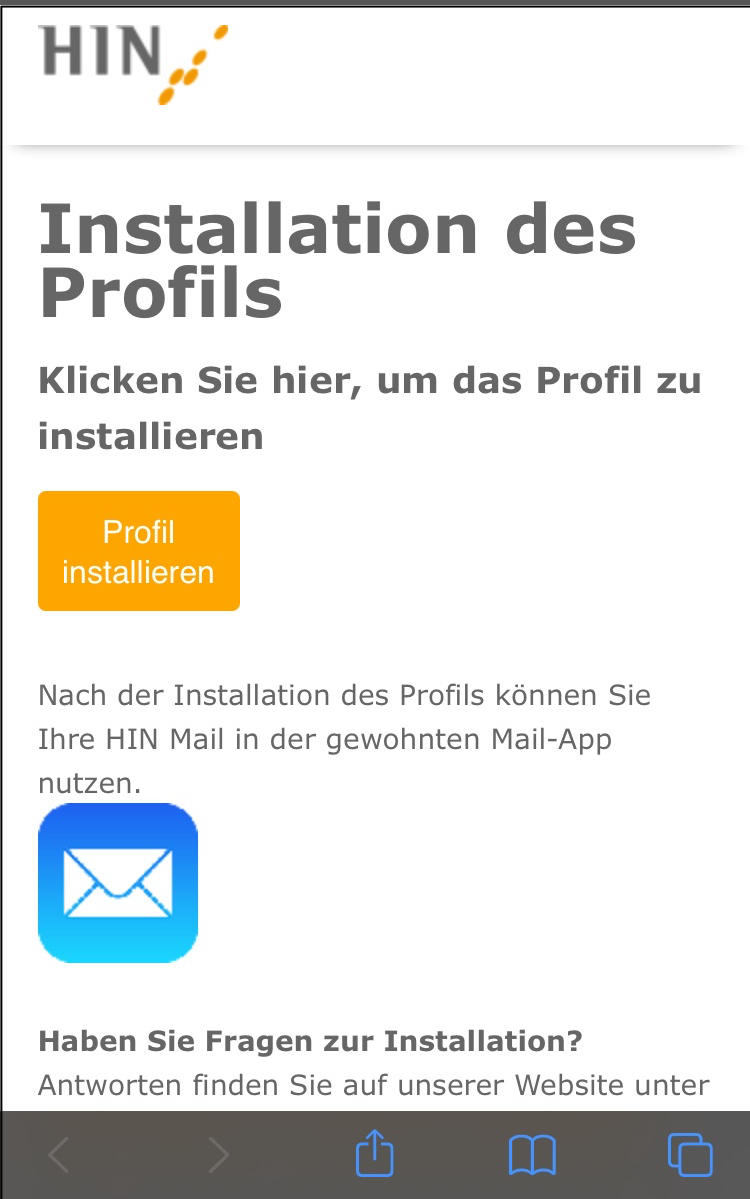 Und danach auf «Profil installieren»