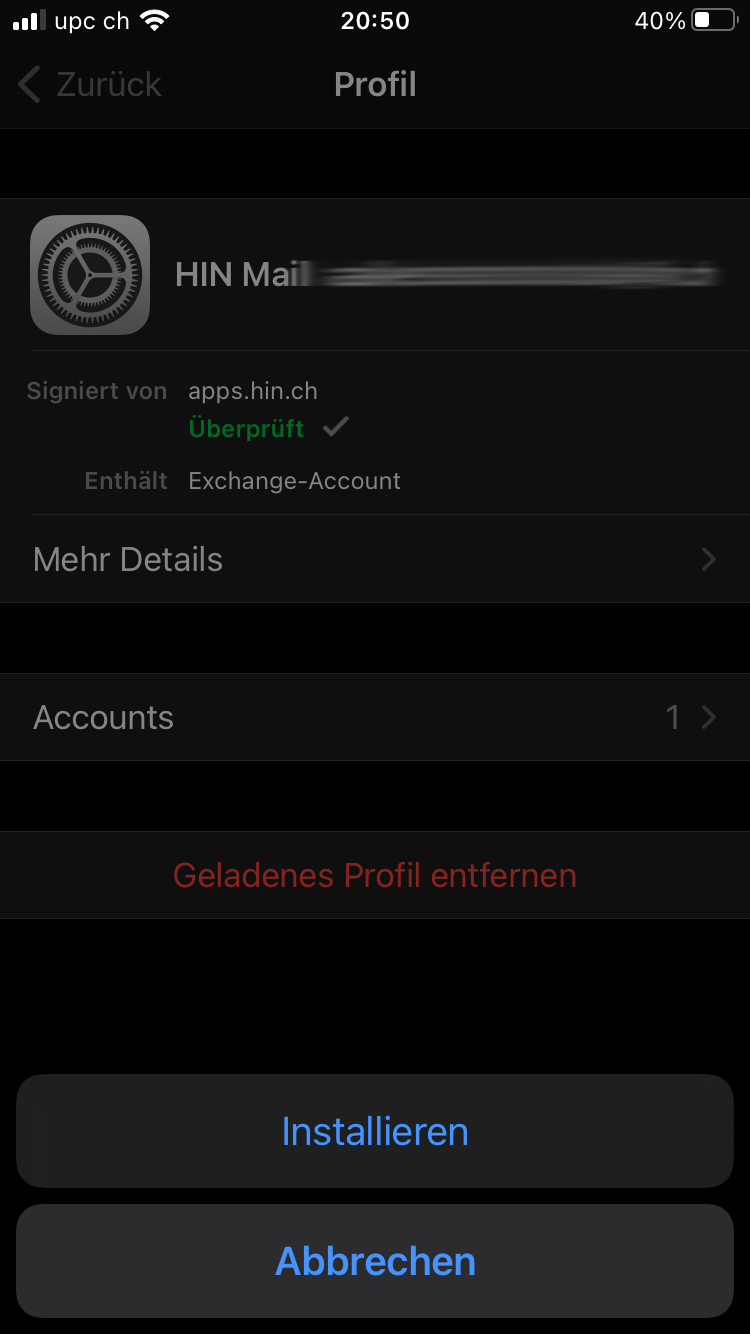 Danach klicken Sie nochmals auf «Installieren»