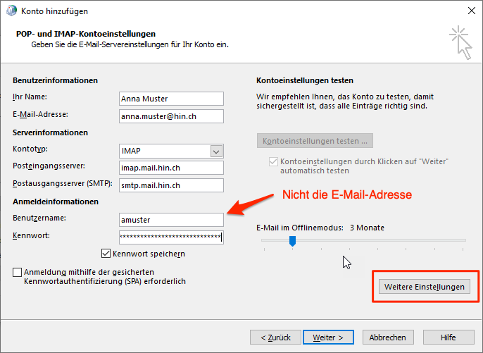 PoP oder IMAP Einstellungen