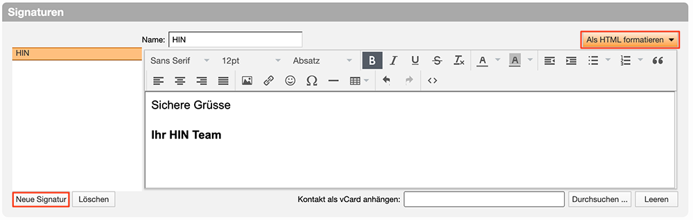 Erstellen von Signaturen 1