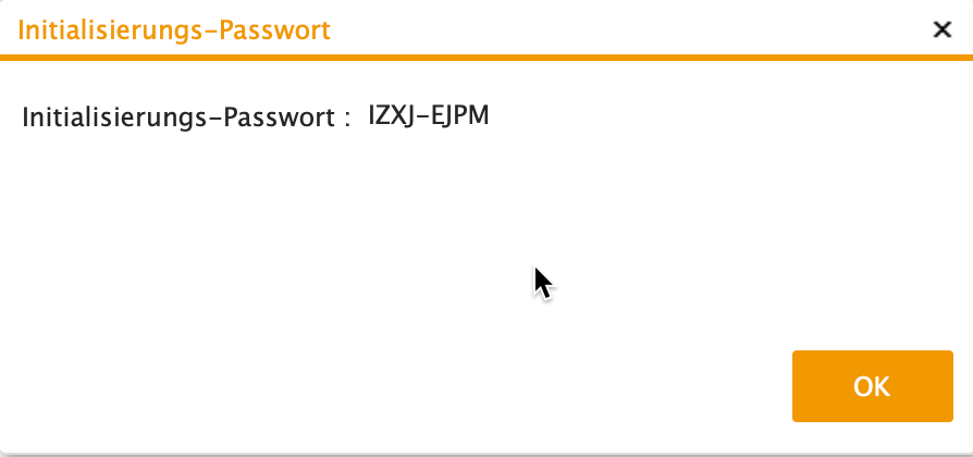 Initialisierungs-Passwort
