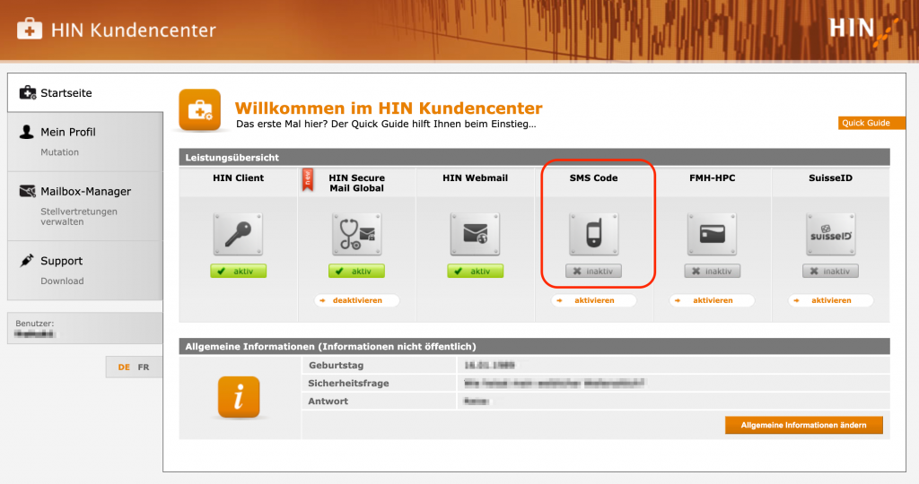 HIN Kundencenter