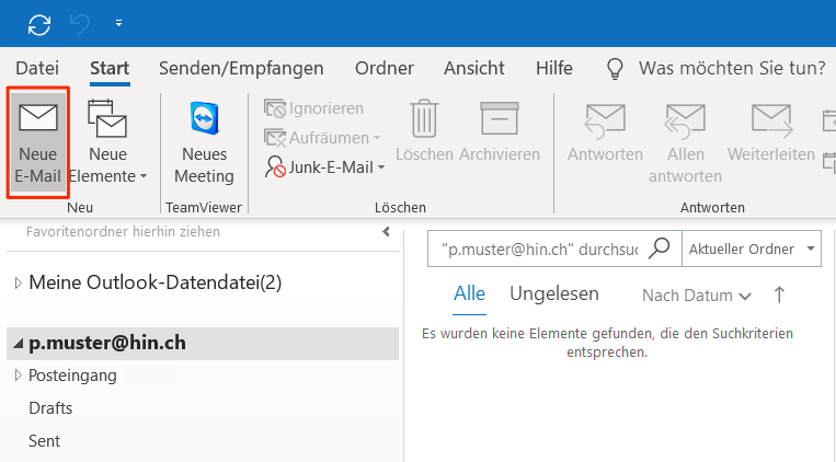 HIN Mail Signatur Outlook
