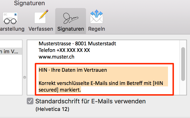 HIN Mail Signatur Apple 3