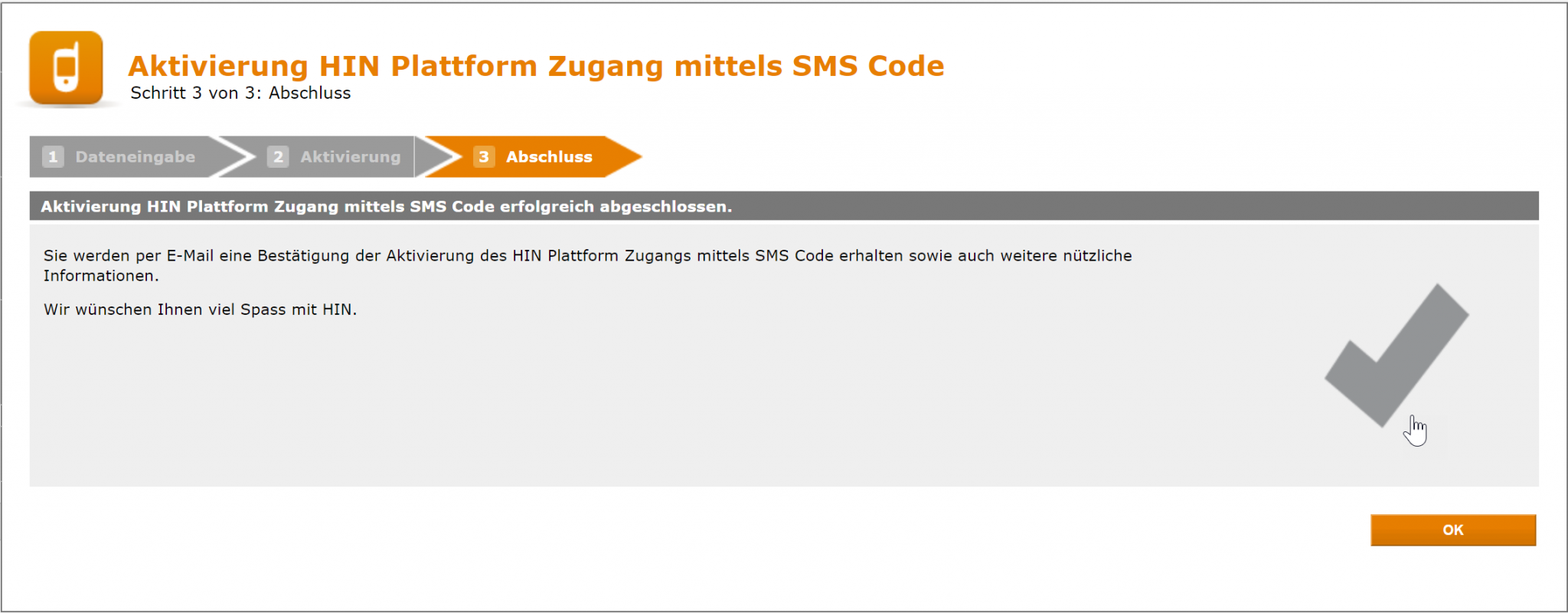Zugang mit SMS Code 4