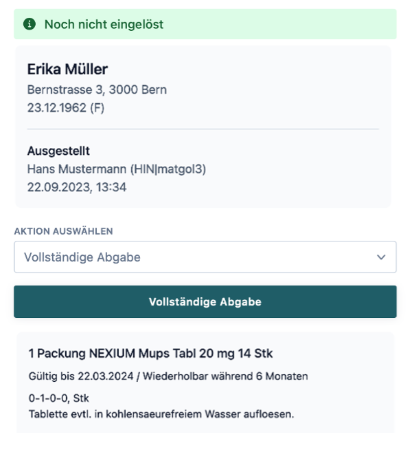 E-Rezept Schweiz Service 1