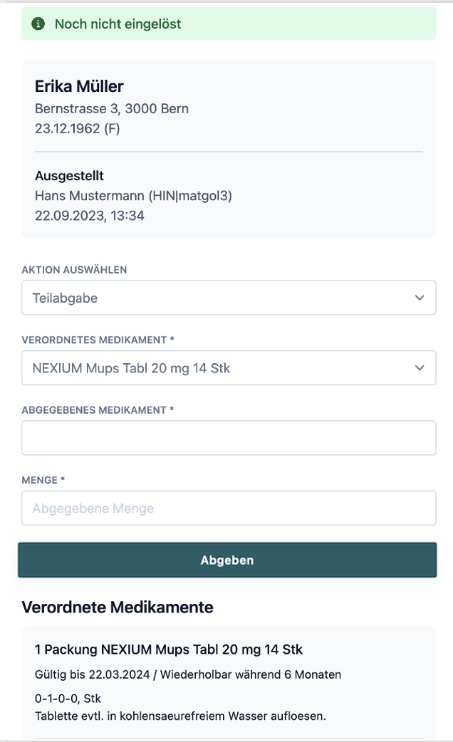E-Rezept Schweiz Service 2