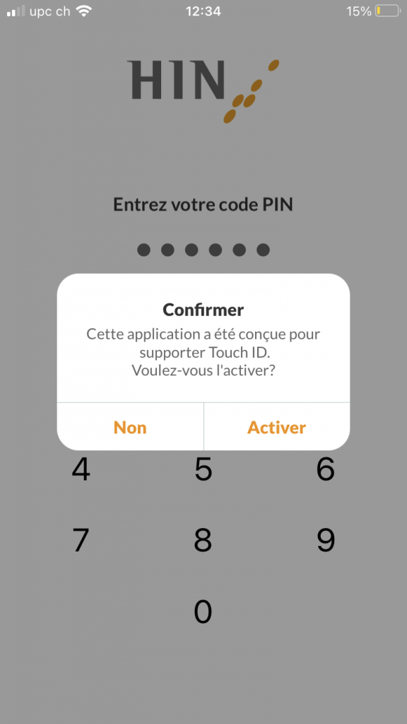 Activer l’identité HIN 6