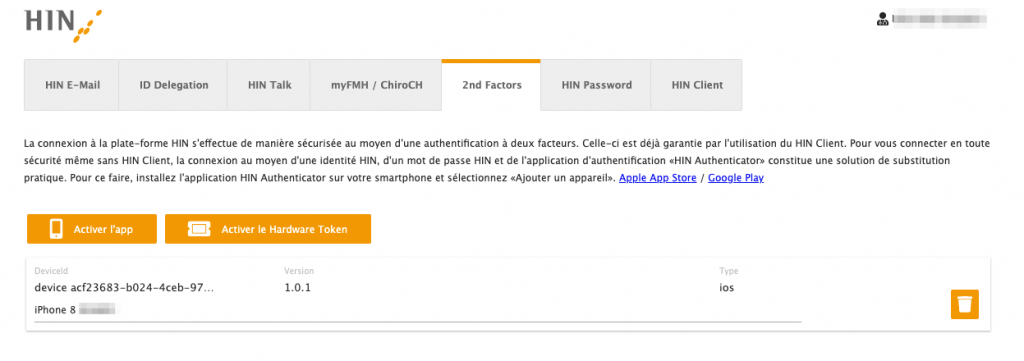 Activer l’identité HIN 11