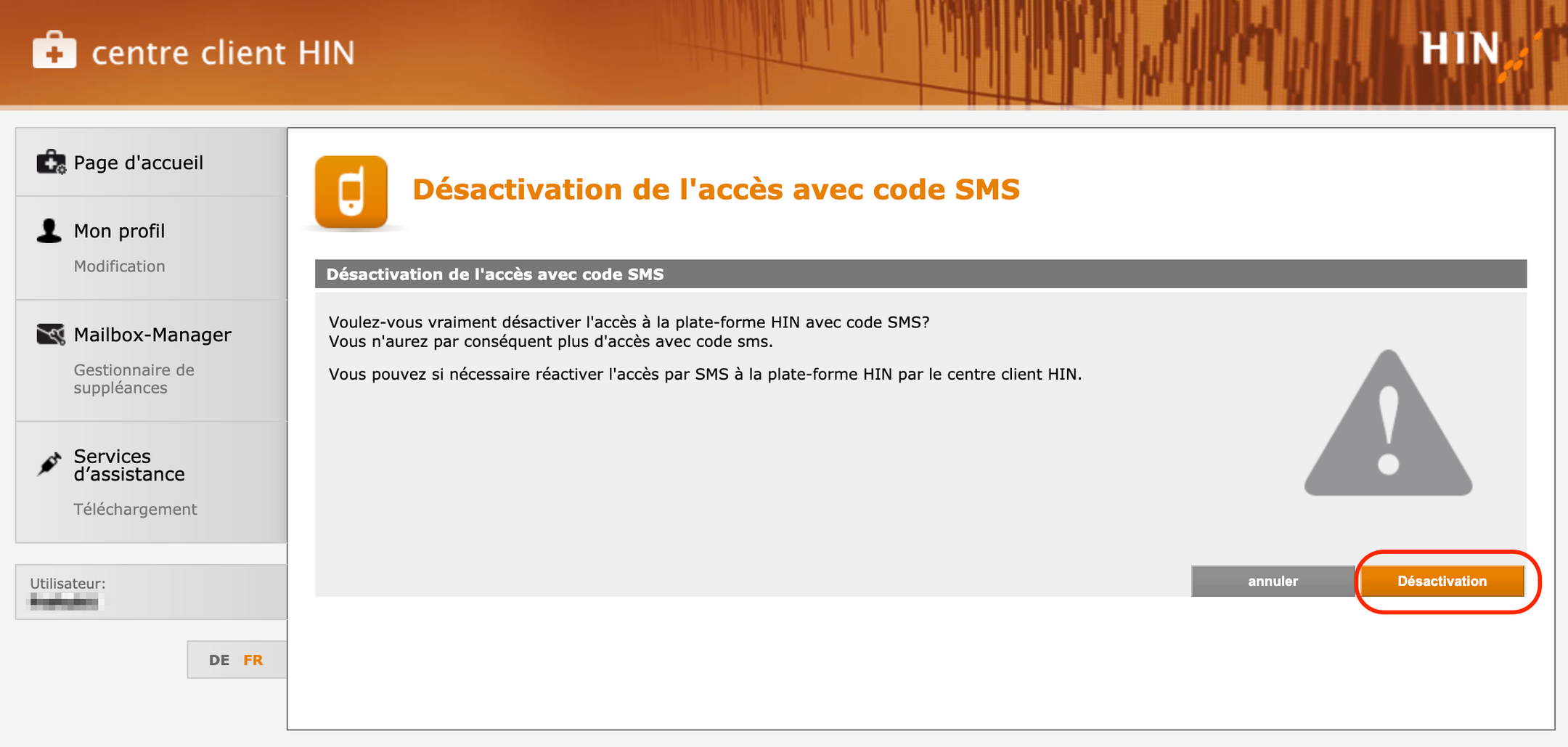 Désactivation 3