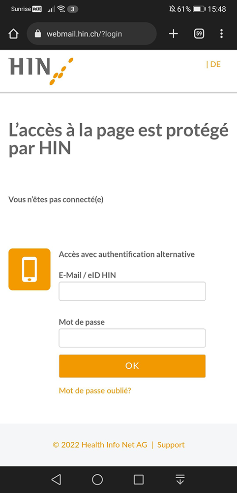 HIN geschützte Webseiten