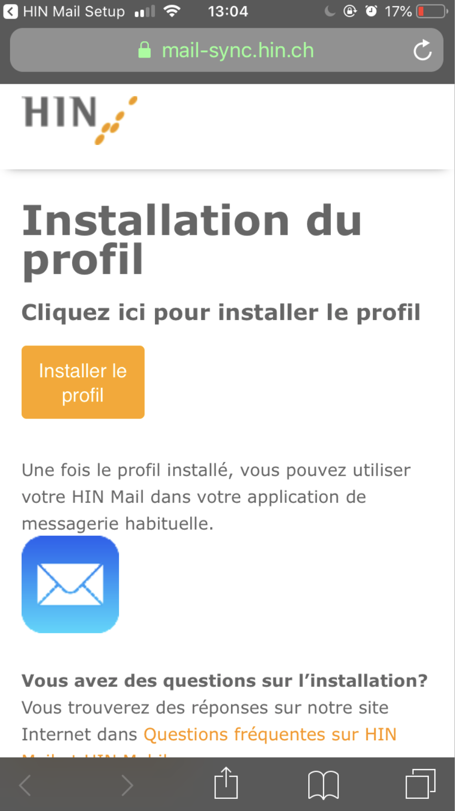 Und danach auf «Profil installieren»