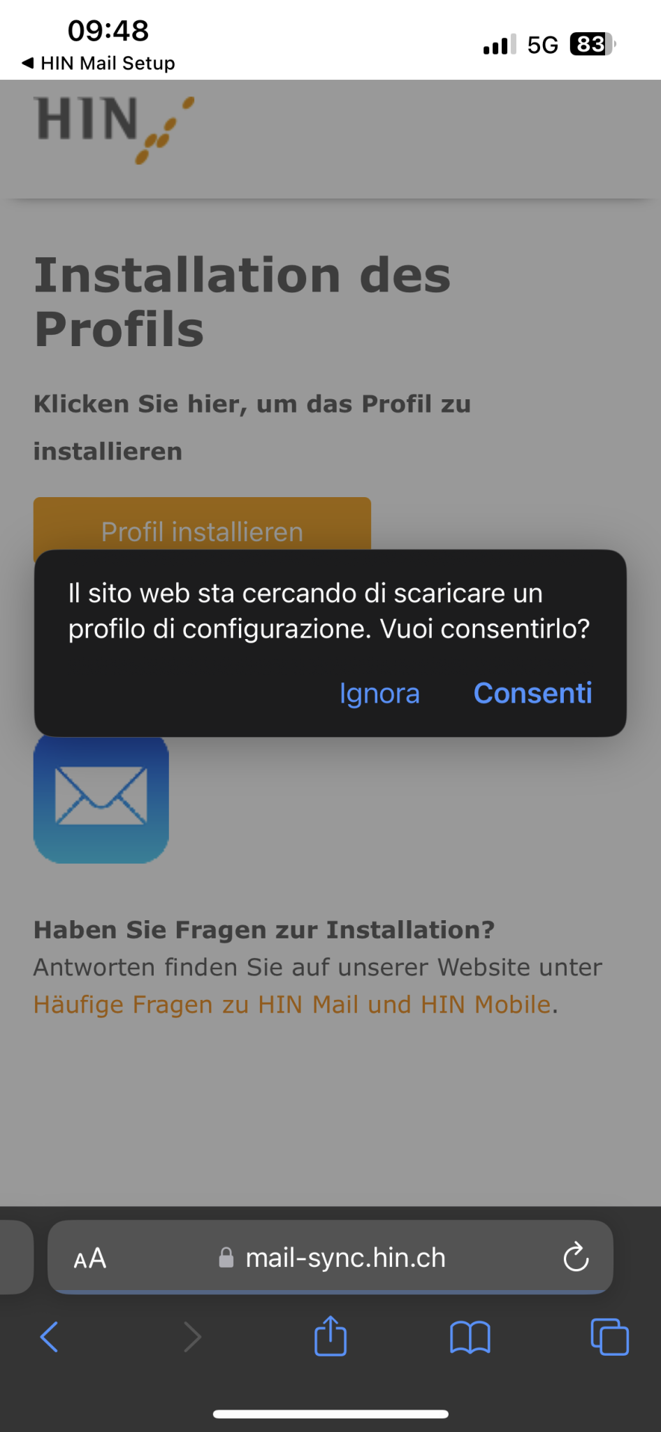 Schritt 6: Bestätigen Sie mit «Zulassen»
