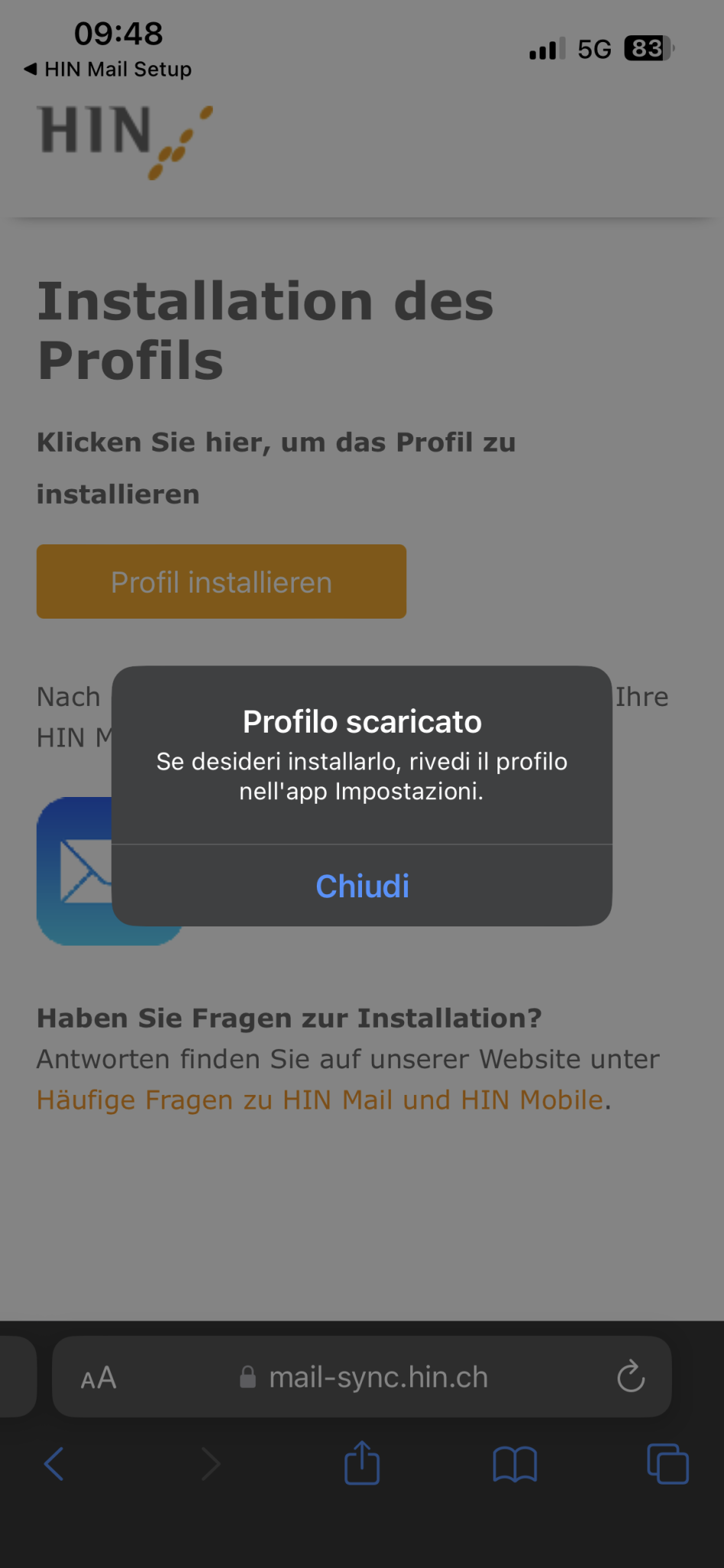 Danach können Sie auf «Schliessen» klicken