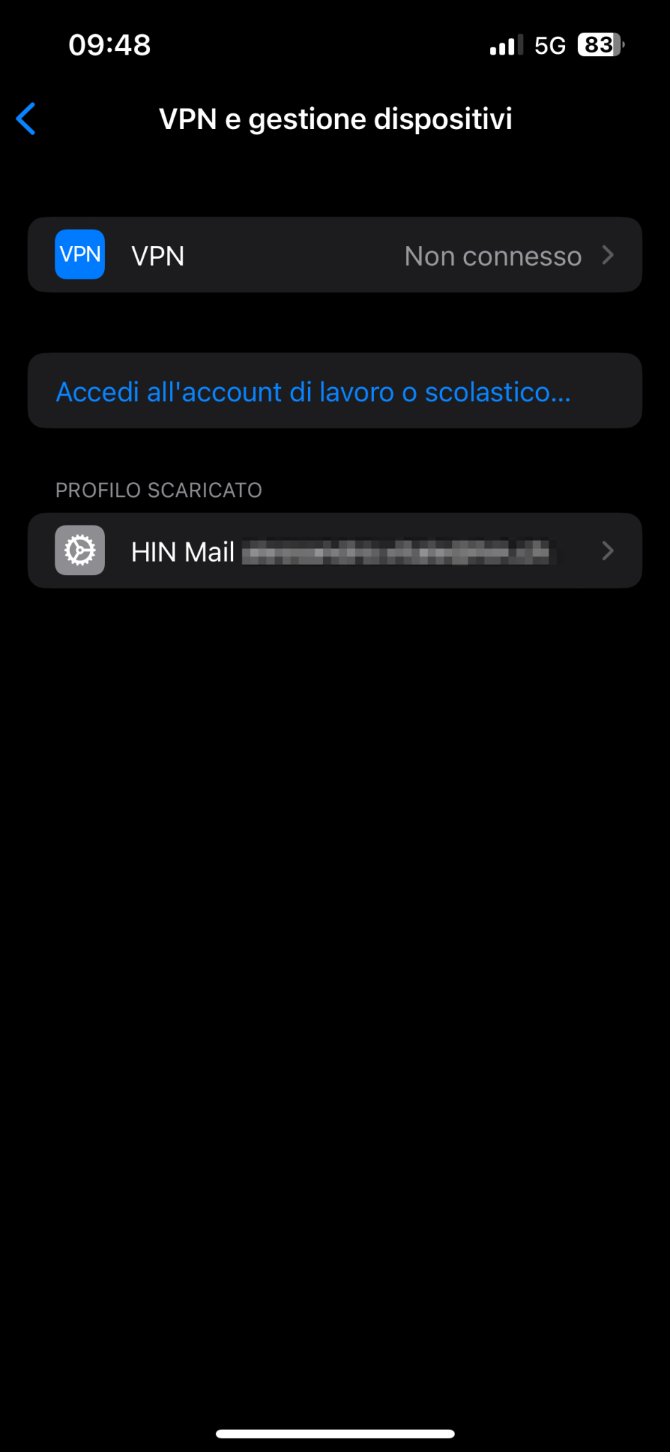 Dann wird Ihnen die HIN Adresse angezeigt, klicken Sie diese an