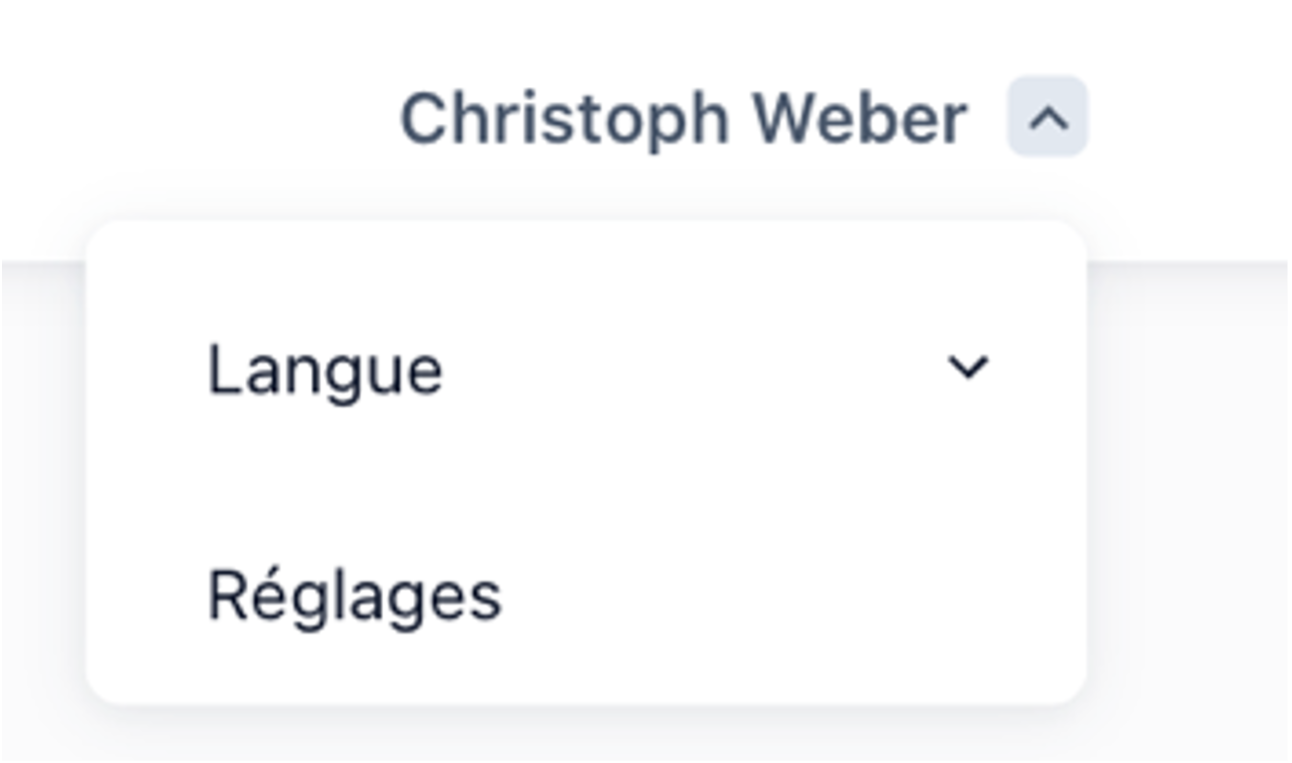 &Eacute;l&eacute;ments du menu "utilisatuer"