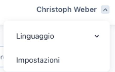 Voci del menu "utente"