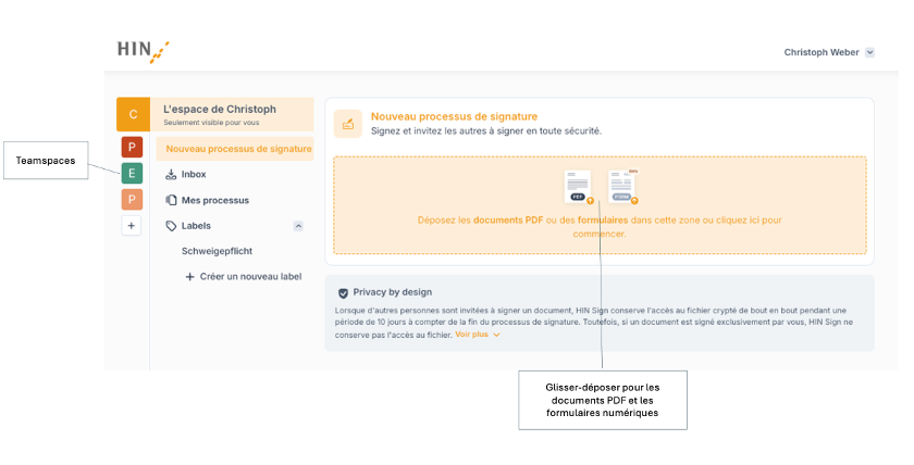 Application web HIN Sign Professional