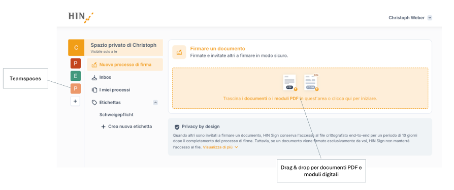 Applicazione web HIN Sign Professional